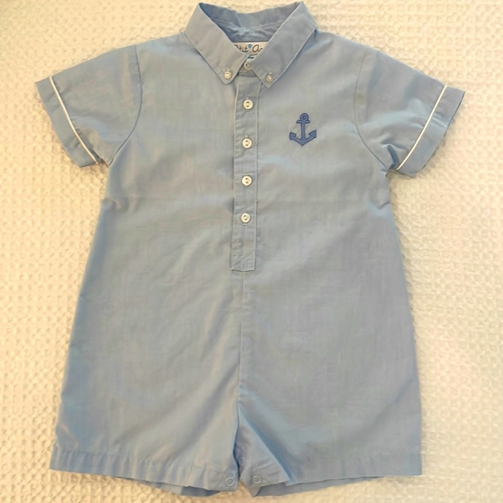 Petit Ami boys romper with anchor; size 9 months